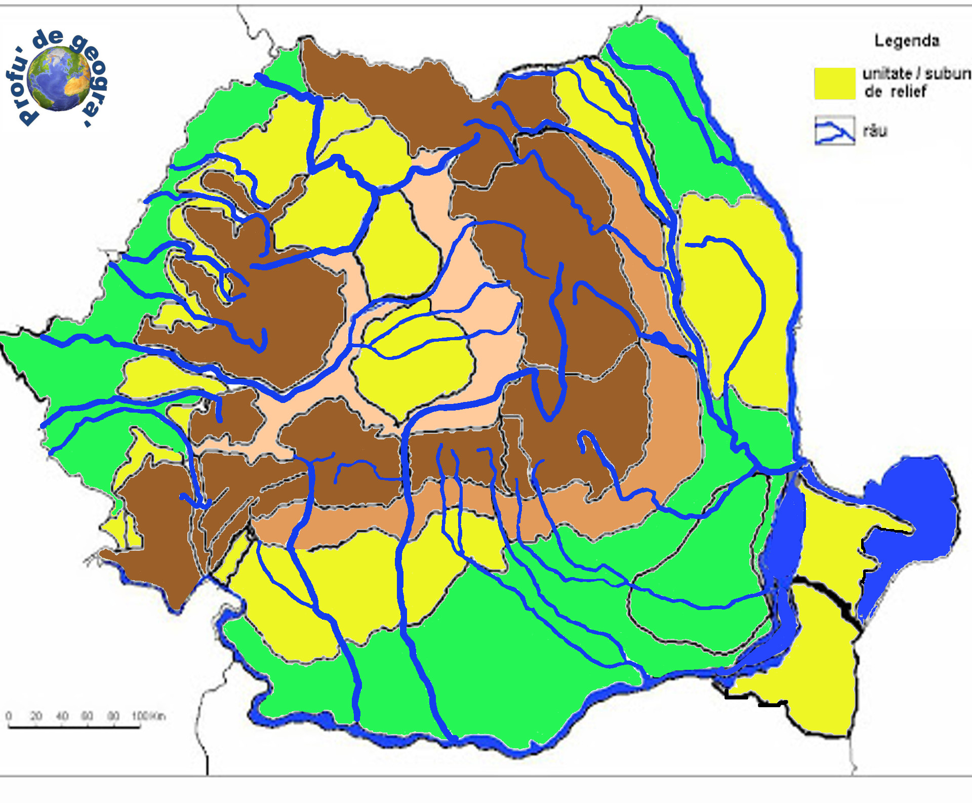 Joc geografie Bac cu subunitatile de relief drag and drop