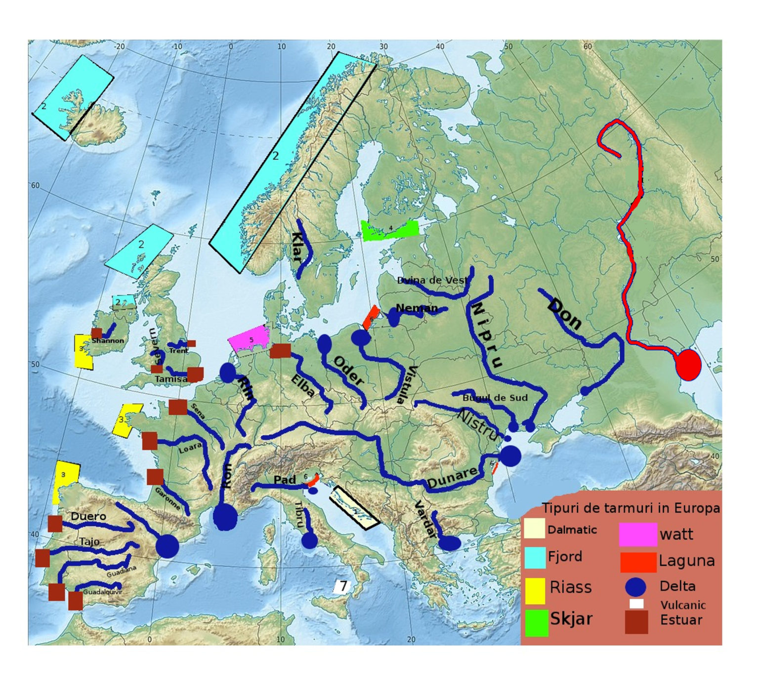 Hidrografia Europei joc geografie